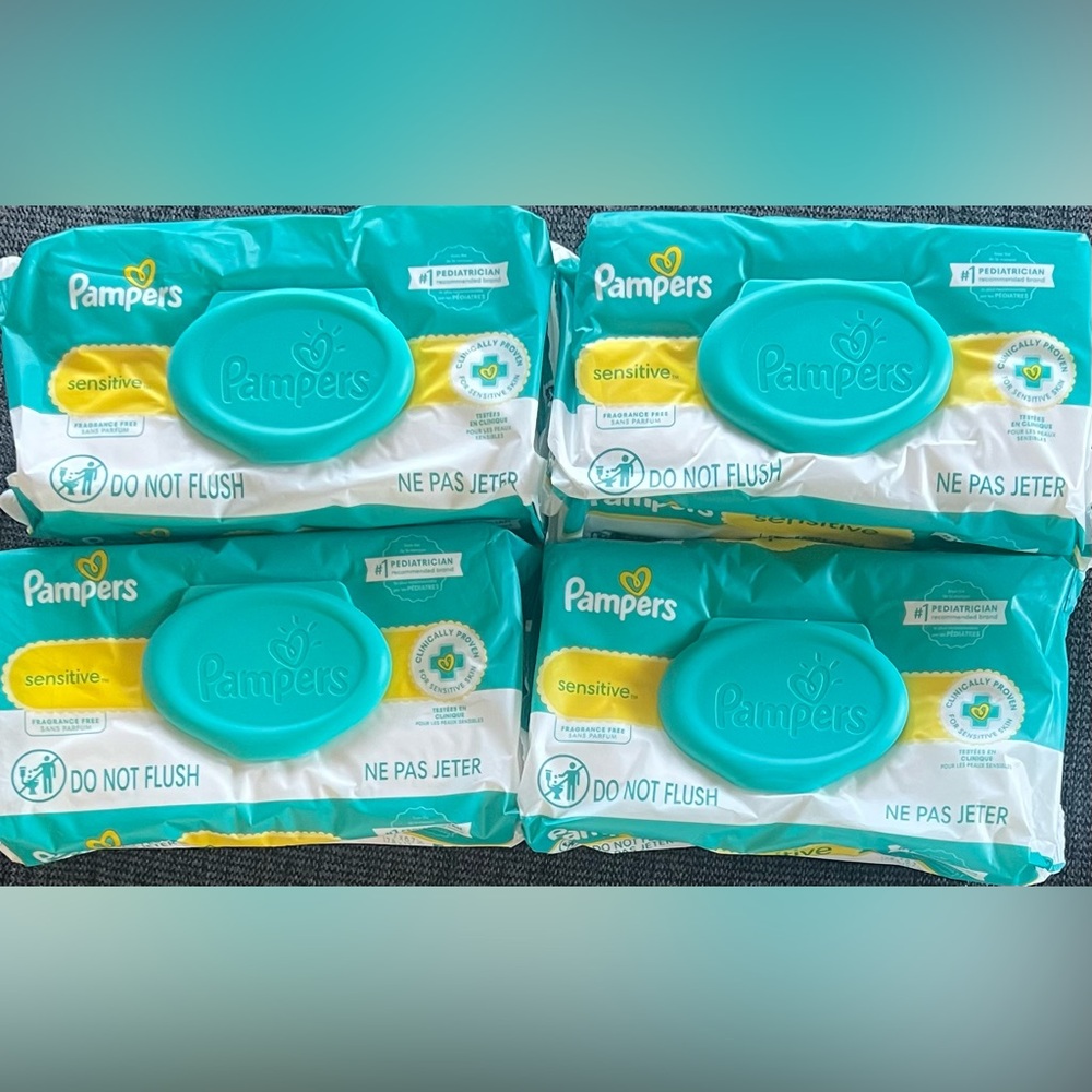Pampers Sensitive Baby Wipes Fragrance Free 4 Pop Top Packs 2 of 84 & 2 of 56